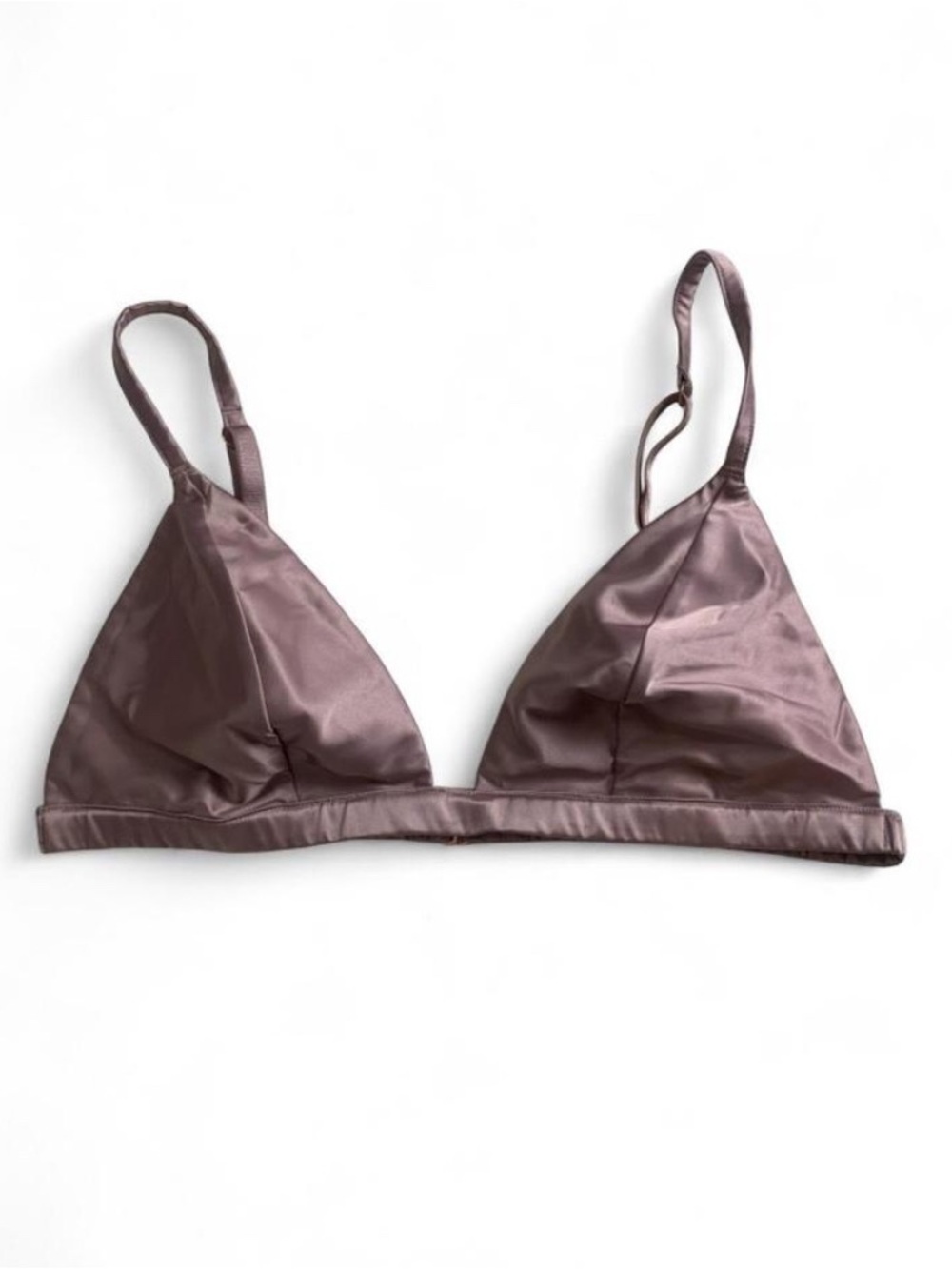 Victoria's Secret Satin Triangle Bralette Mauve Size L EUC